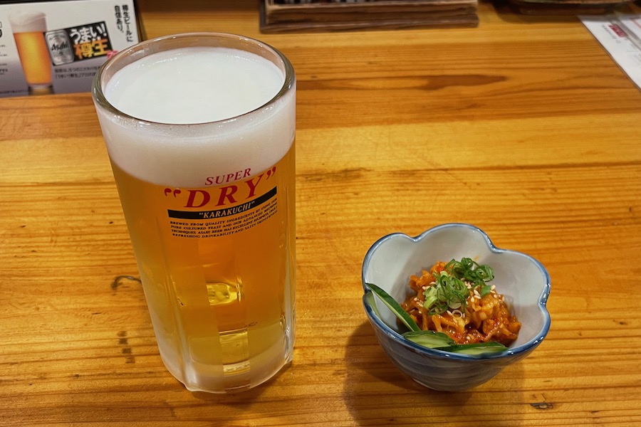 【大漁酒場 魚樽本店】ビールとエンガワユッケ
